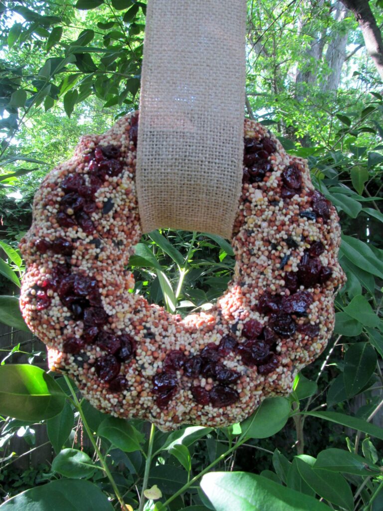 how to make a bird feeder wreath, There's Sugar in My Tea, Charlotte NC Lifestyle DIY Blog