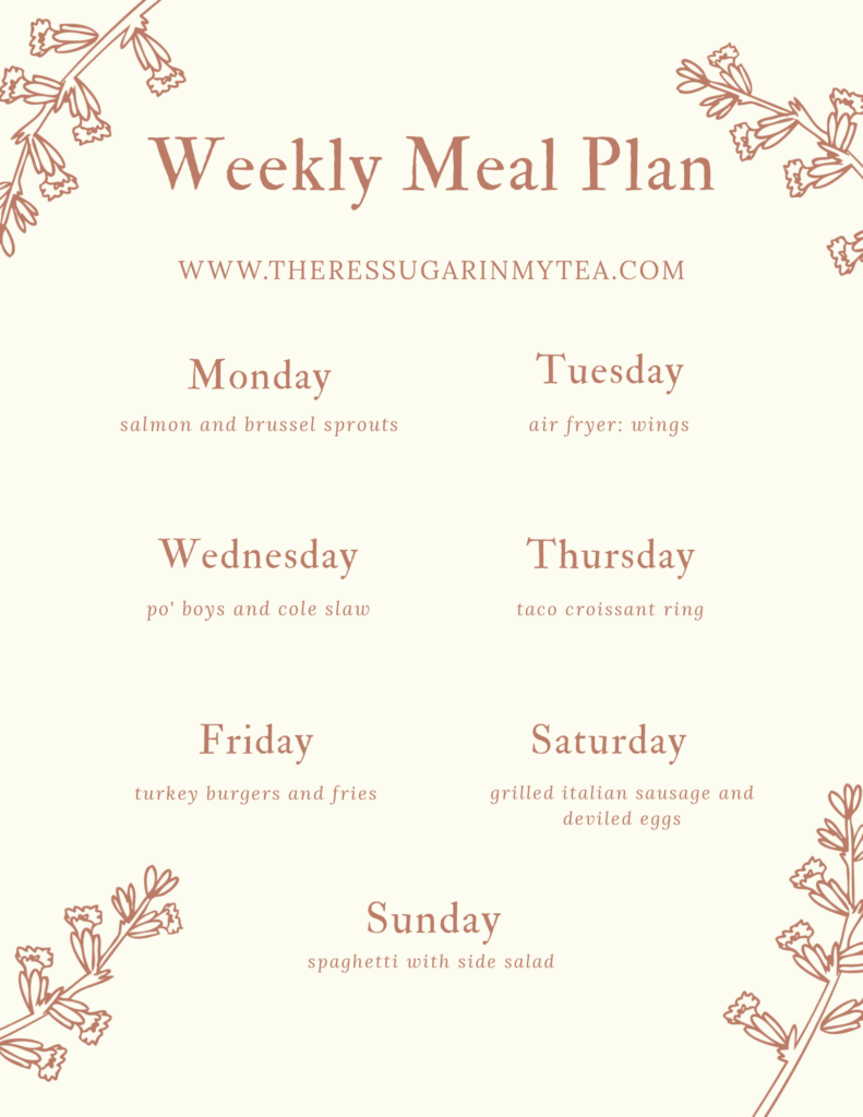 Simple Weekly Meal Pans, There's Sugar in My Tea, Charlotte NC Lifestyle and Homemaking Blog