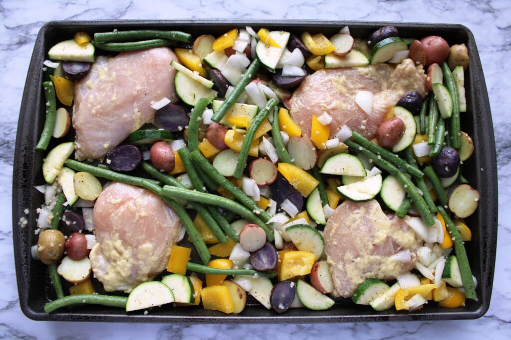 easy chicken sheet pan dinner, there's sugar in my tea, charlotte nc blog, charlotte lifestyle bloggers